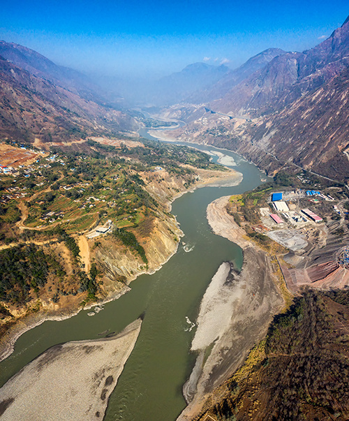 航拍金沙江:拍摄于云南省巧家县蒙姑段!