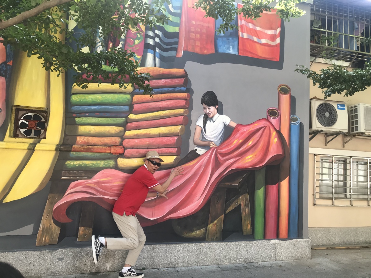 广州北京路墙绘万氏兄弟的作品广府文化