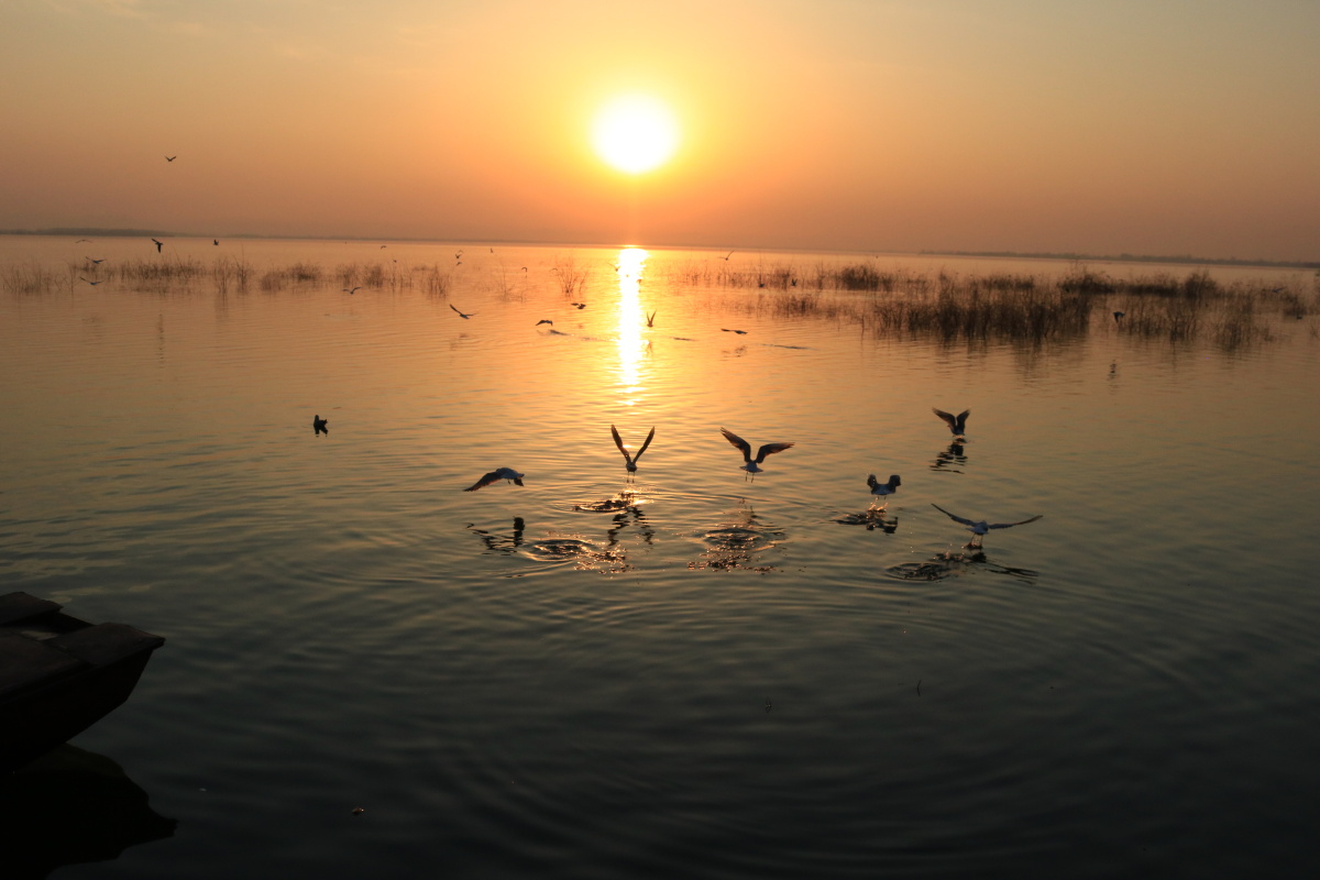 落霞与孤鹜齐飞秋水共长天一色