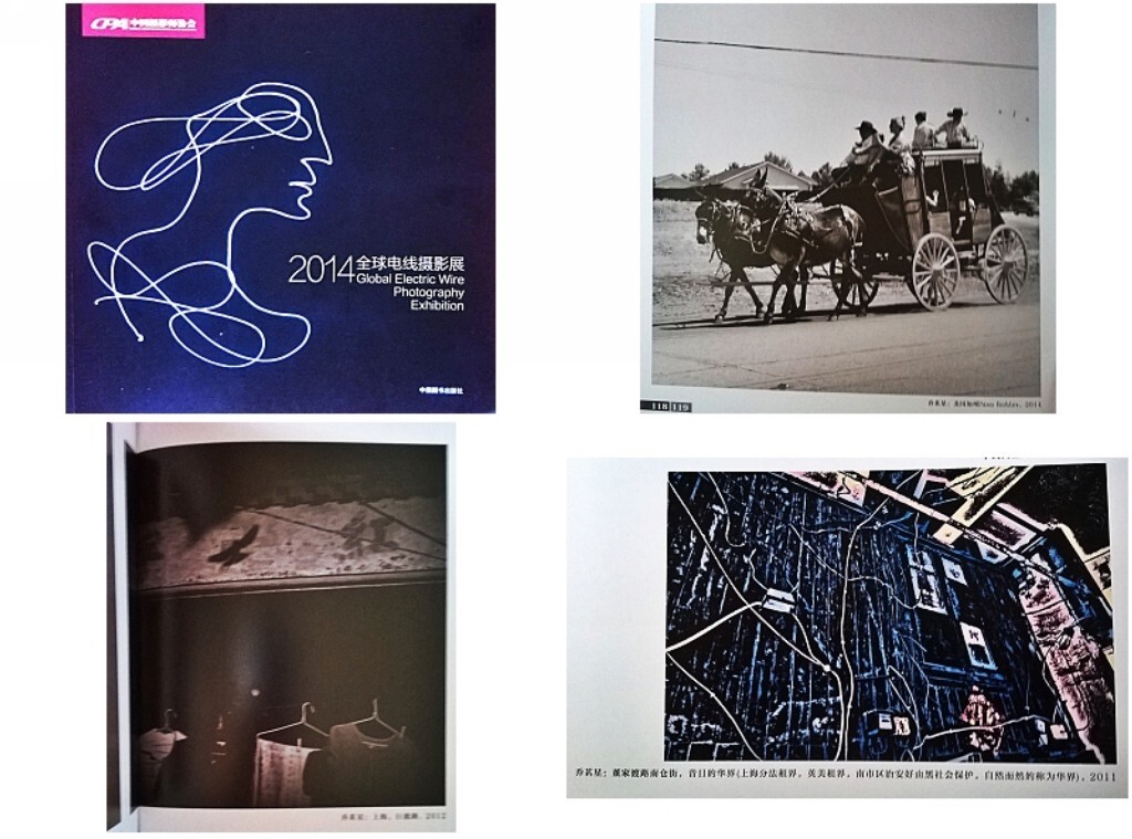 中国摄影师协会，中国图书出版社《2014全球电线摄影展》，收录了我3张照片和一段参展感言。感谢徐淳刚老师让我和喜欢的艾未未大师相会在同一本画册中，感谢徐老师的不拘一格降人才的风度，再次感谢徐老师付出的努力。
