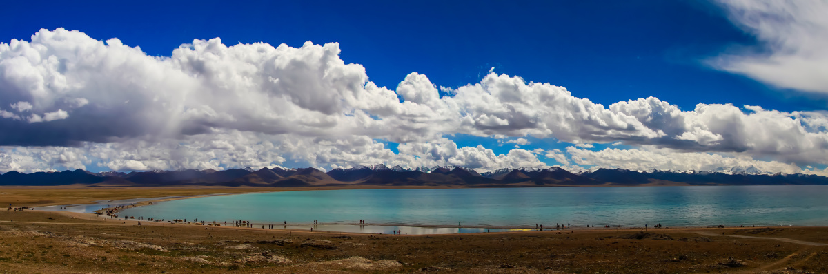 纳木错全景图 br /> 美丽西藏纳木错高原湖