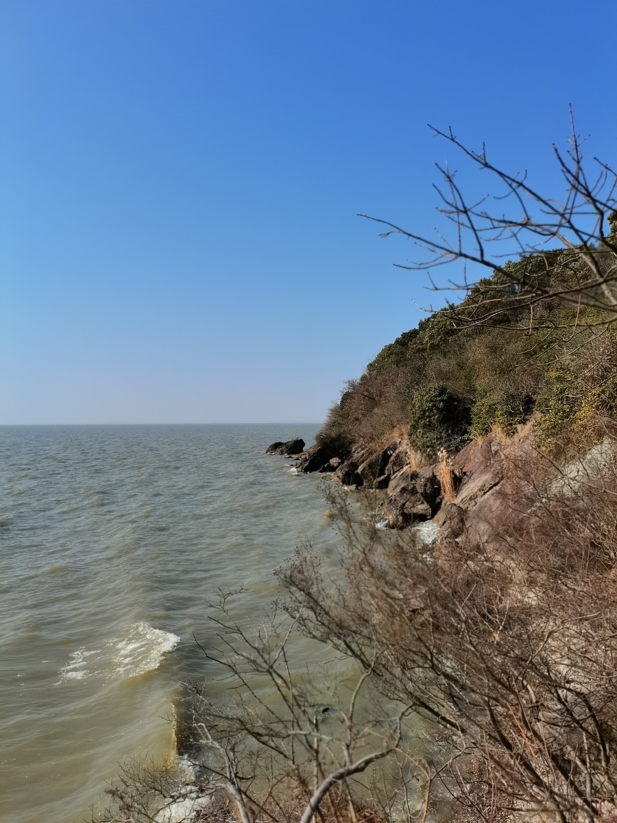 无锡马山龙头渚湖边景色