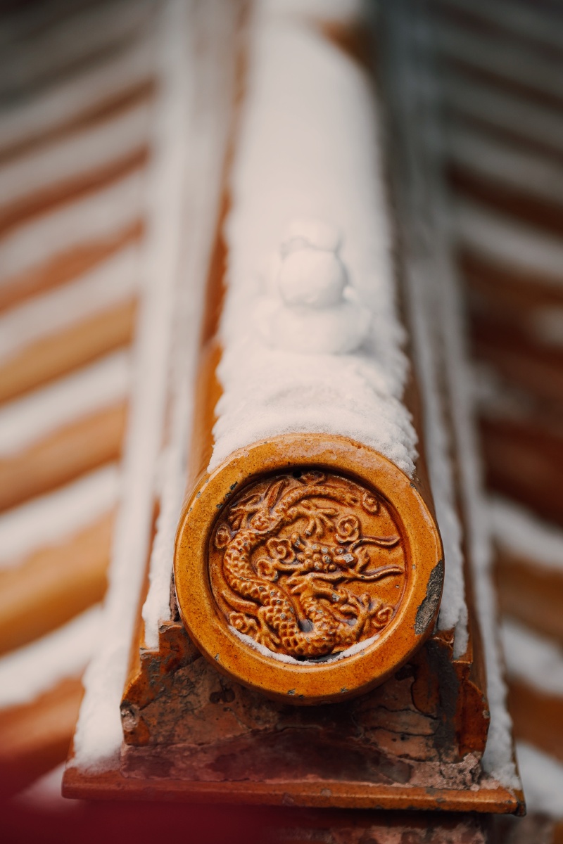 古建筑屋顶特写镜头