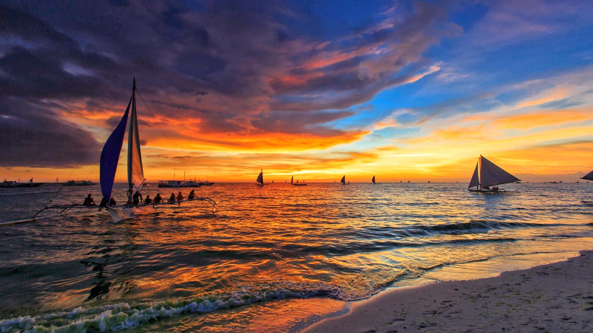 长滩岛落日风帆