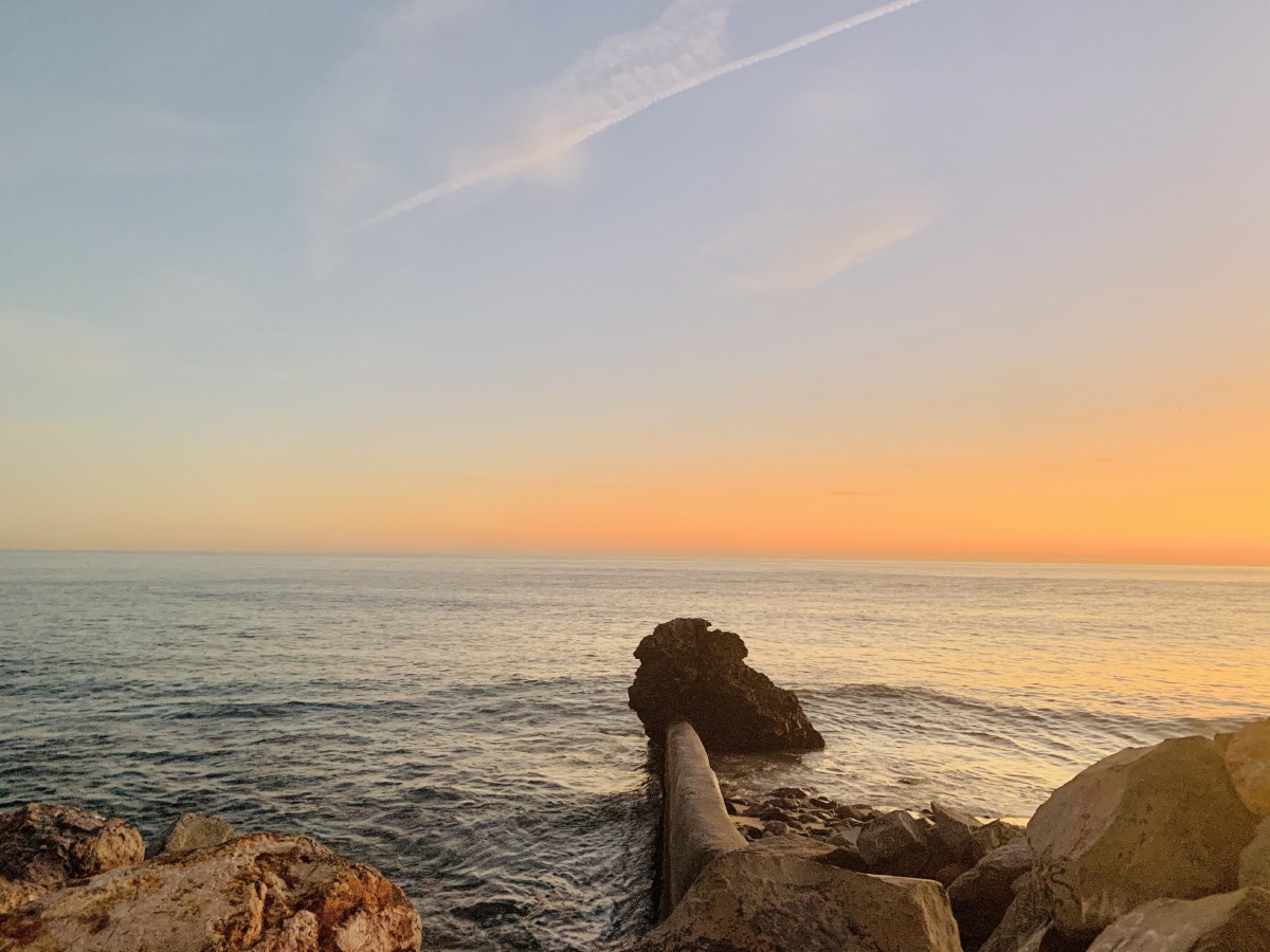 傍晚的海地点又是美国一个记不起来名字的海边