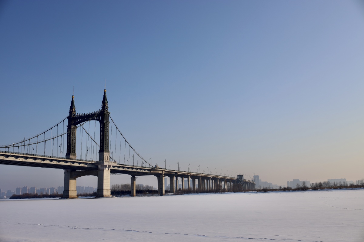 冬日里的阳明滩大桥