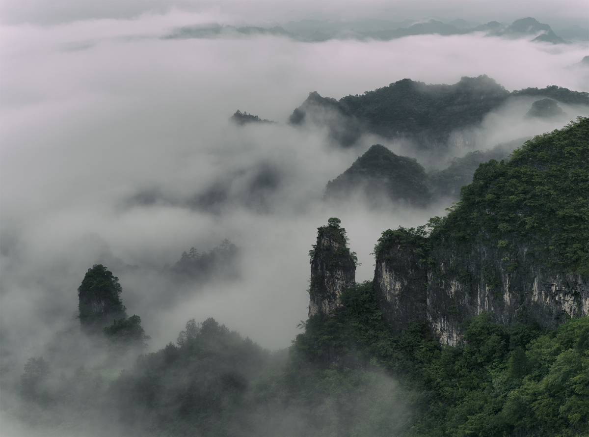 宛若仙境的施秉黑冲晨雾飞蝗关注