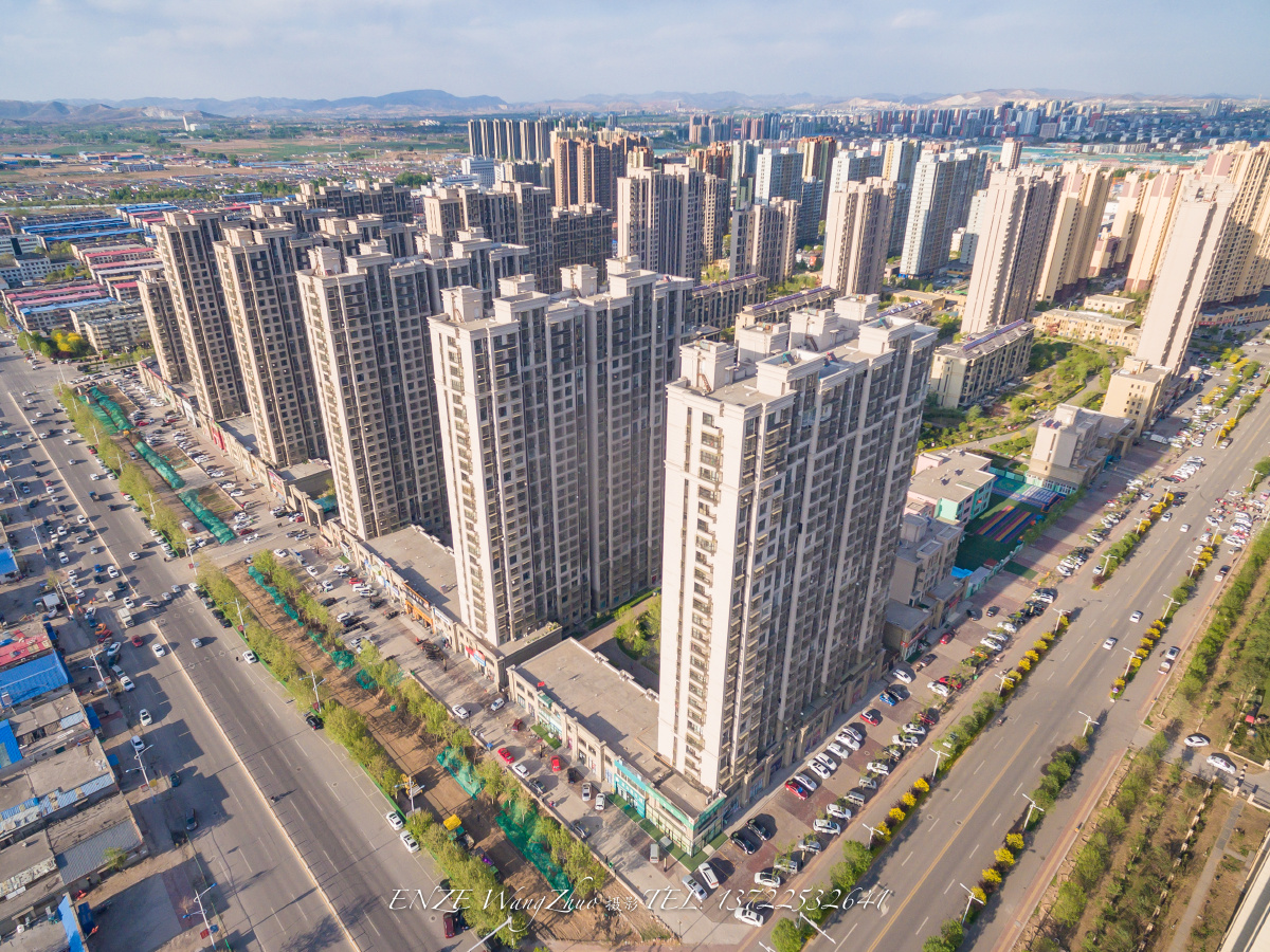 城市鸟瞰小区鸟瞰城市俯视唐山丰润