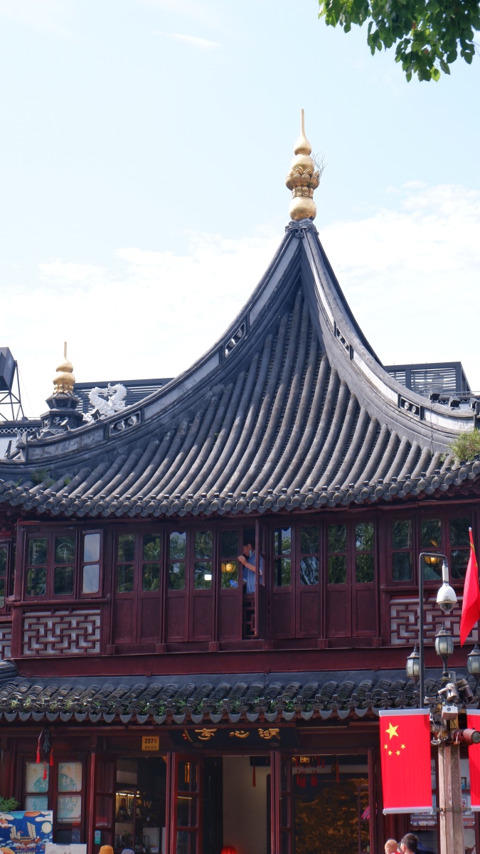 上海城隍庙古代建筑人像