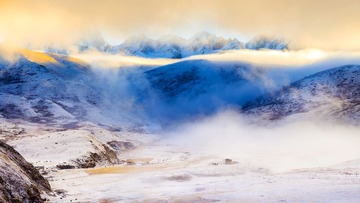 塔公雪山 全景图 