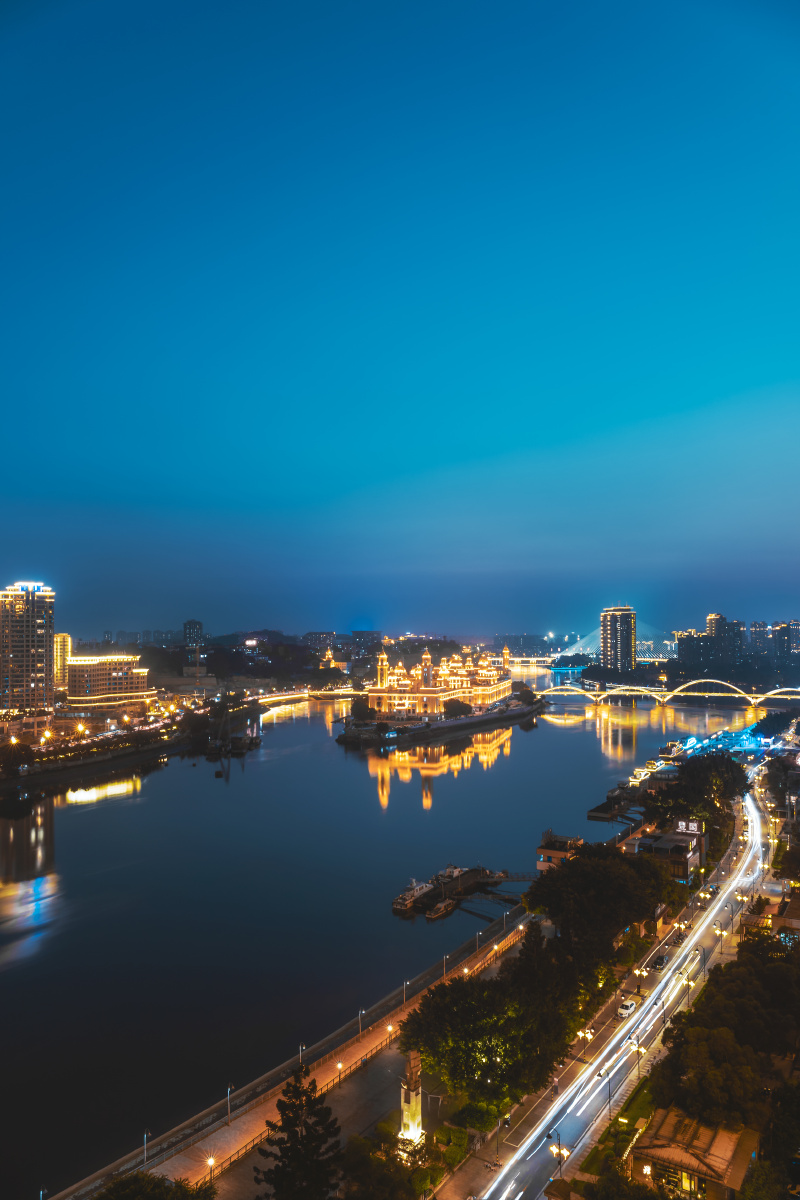 1/1夜景城市风光风景中洲岛地标彩色城市建筑大赏历史悠久光影还没有