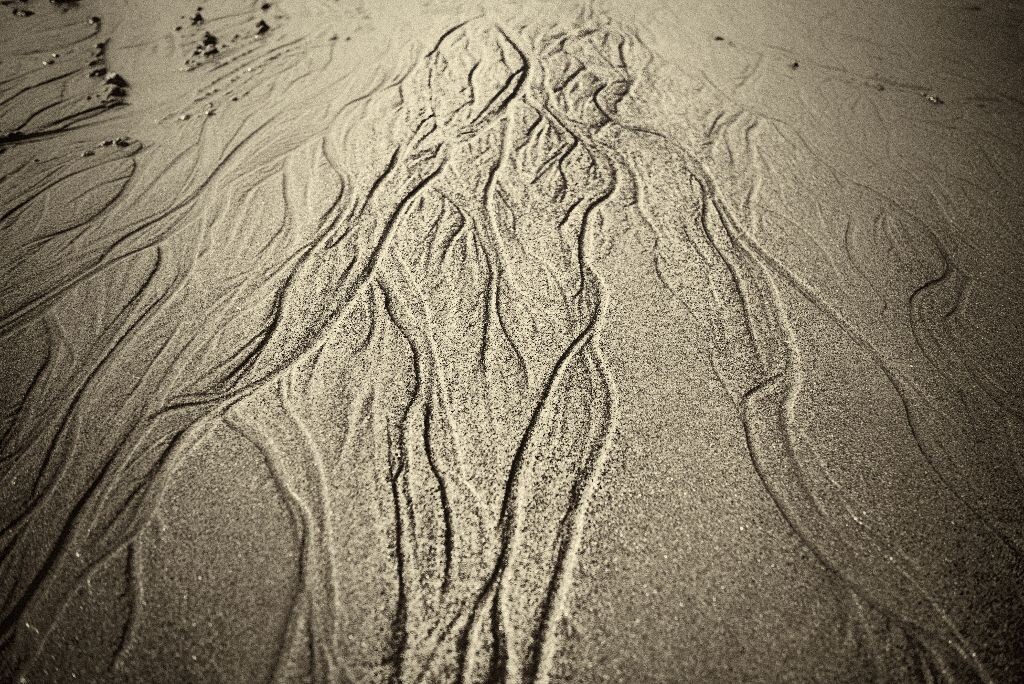 大海中的毕加索<br />
摄于厦门珍珠湾的海滩上。很有趣的一个场景。浪花不停地翻滚造就了这幅“画”。我看到了巨人，看到了接吻的情侣，看到了非礼勿视，也看到时间的痕迹。