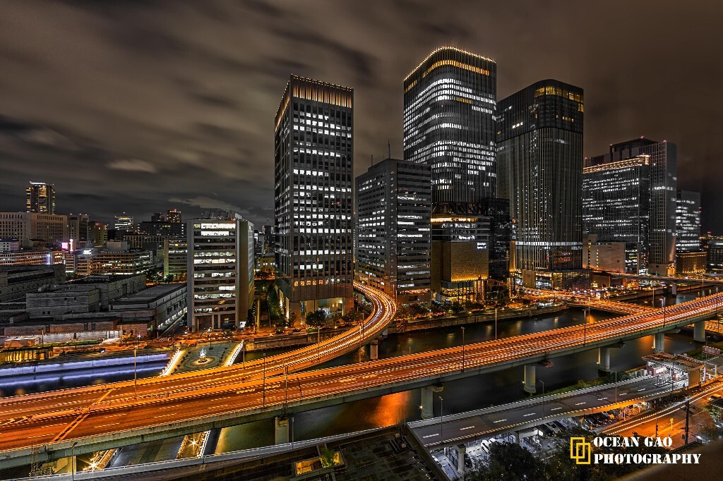 大阪夜景，黑金范儿