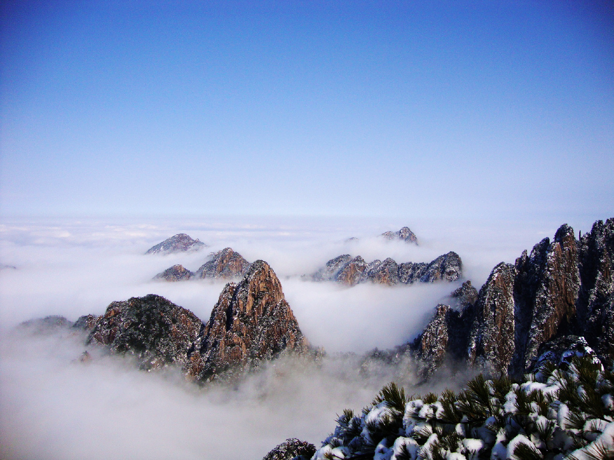 雪后黄山云海恍如置身仙境