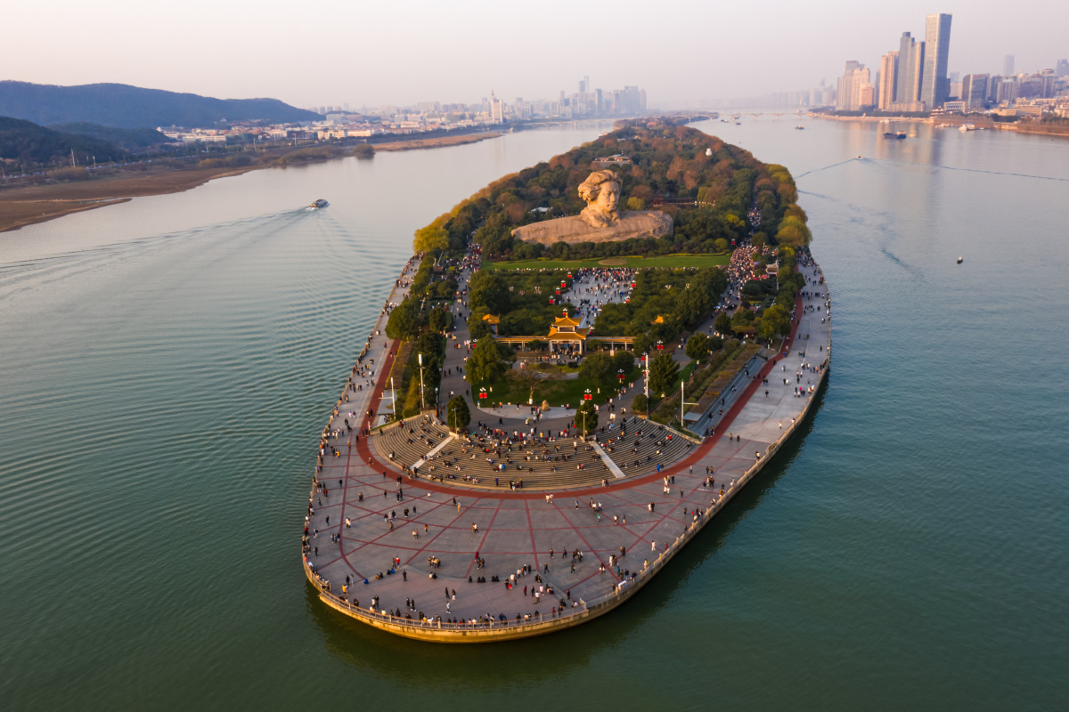 2021年元旦航拍橘子洲头