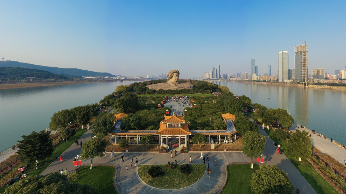 2021年元旦航拍橘子洲头