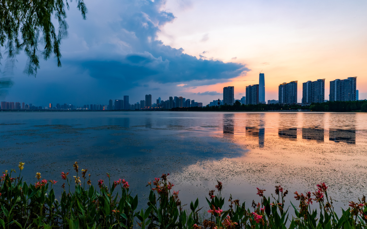 武汉沙湖的黄昏