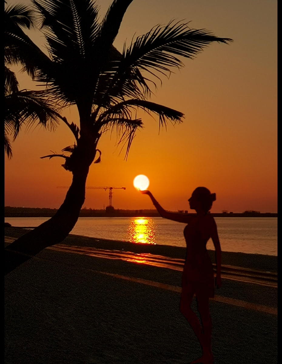 日落日落霞光美满眼尽余辉