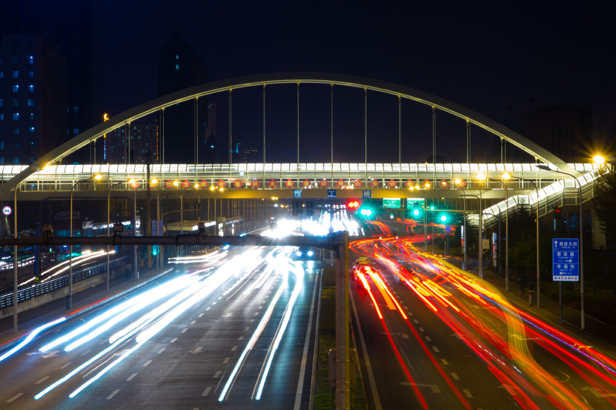 长春大学天桥夜拍