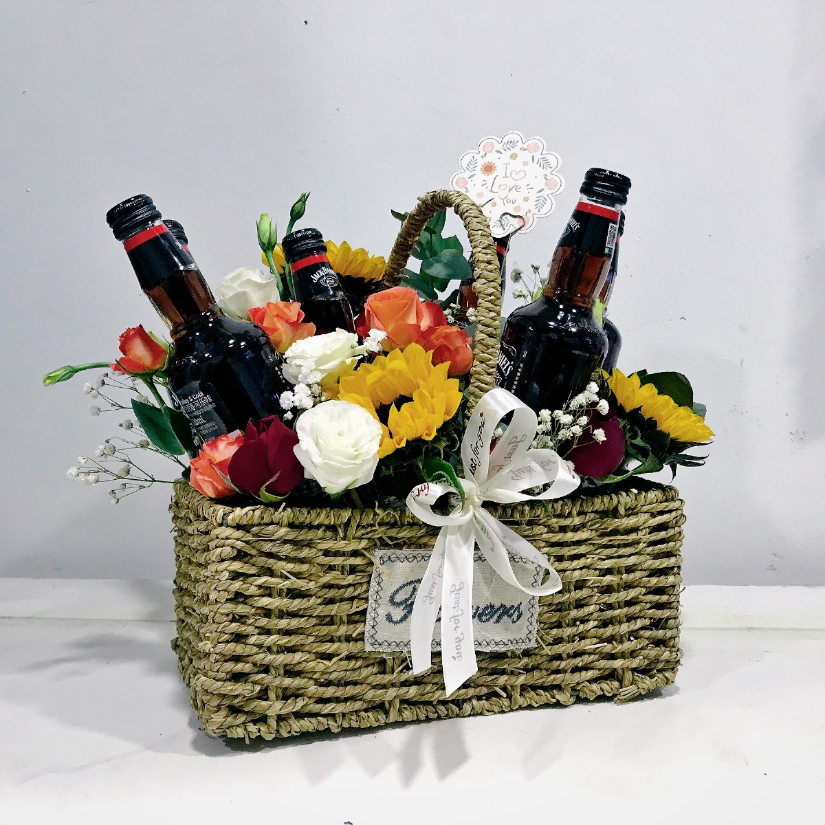 啤酒提篮花束