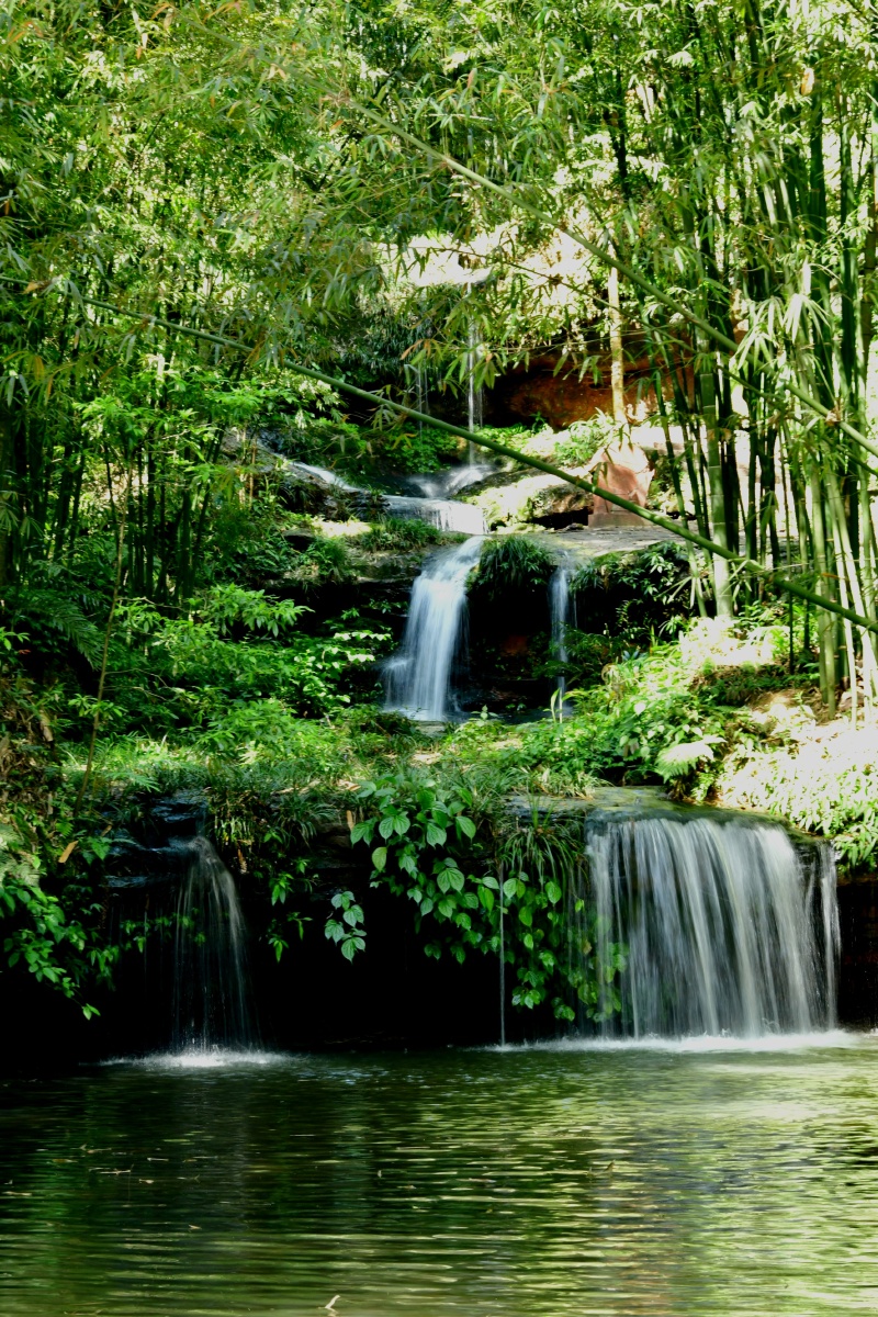 蜀南竹海七彩飞瀑图组瀑布小溪