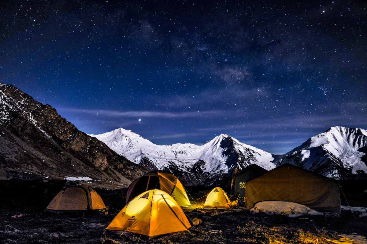 四姑娘山露营星空