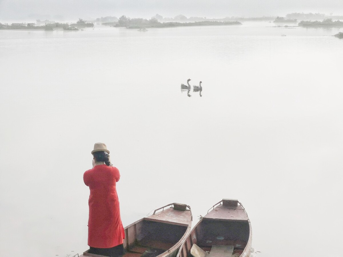 清晨的六安青山湿地就是一幅美丽的山水画。