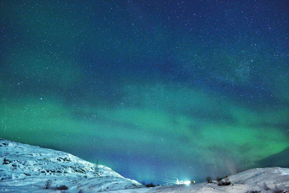北极世界的尽头捷里别尔卡极光