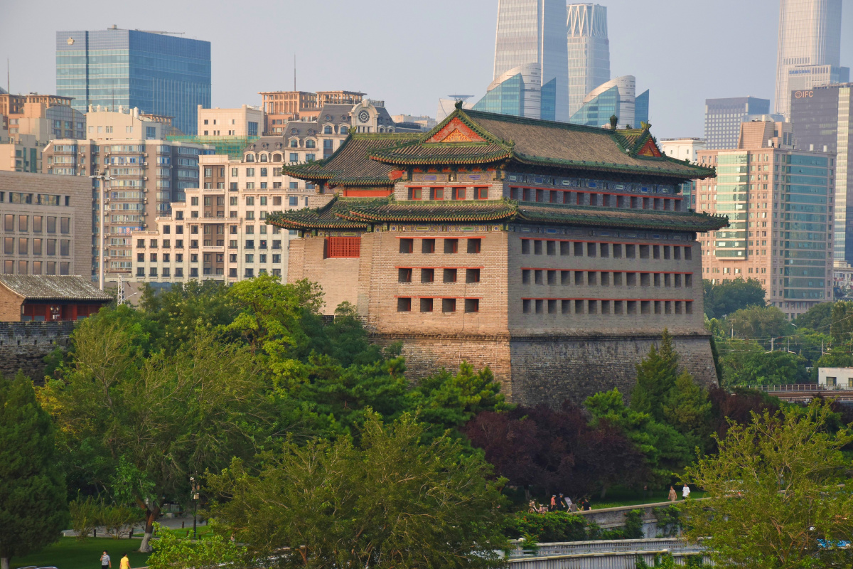 在北京东南角楼附近登高远眺见证着古城一点点长高