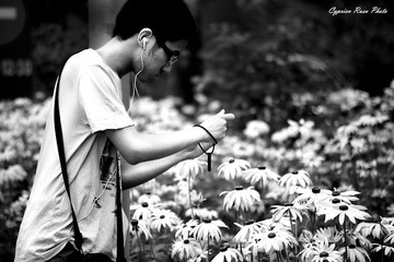 flowers against camera