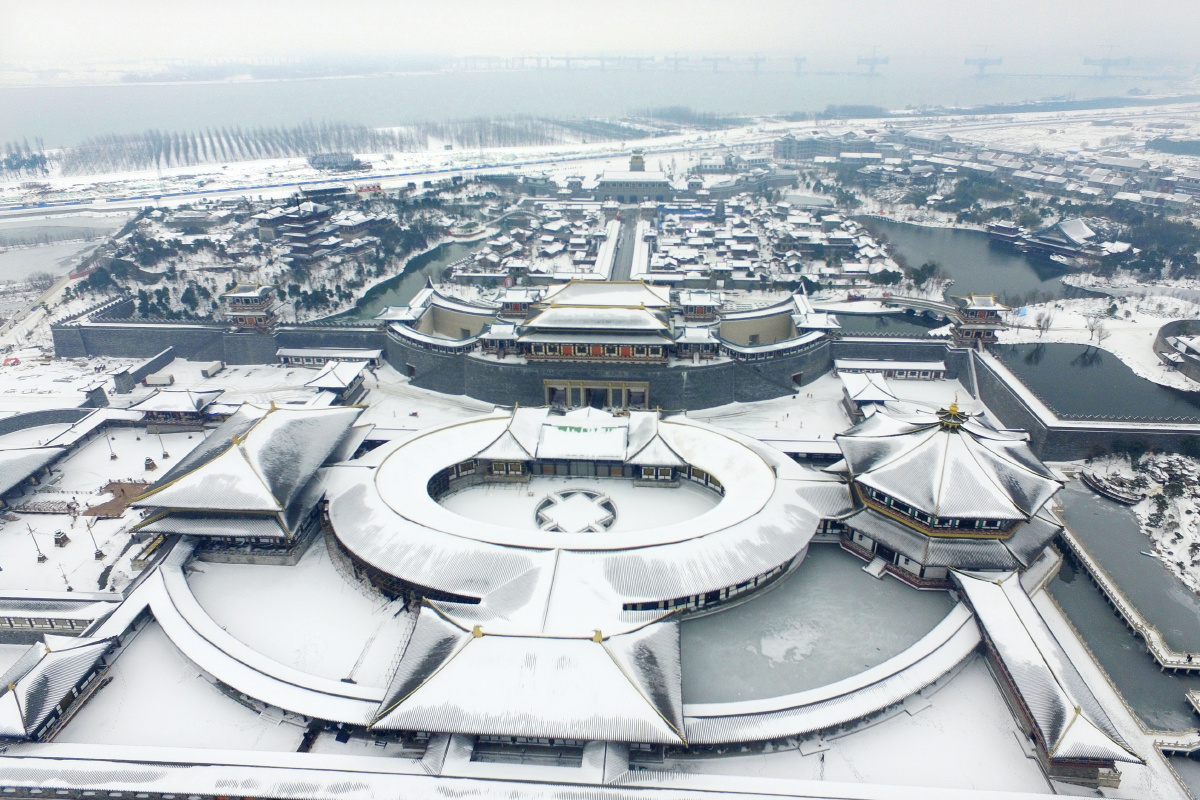 航拍襄阳唐城影视基地07