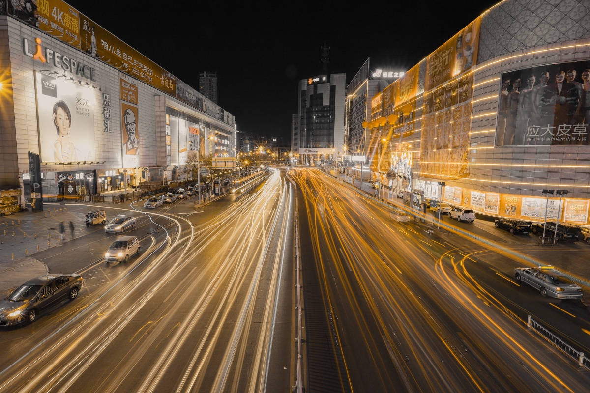 秦皇岛夜景与海