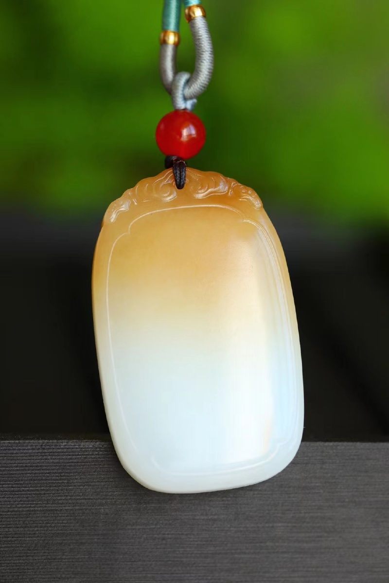 和田玉糖白玉平安无事牌 糖白老坑料 - 我爱荼靡 - 图虫