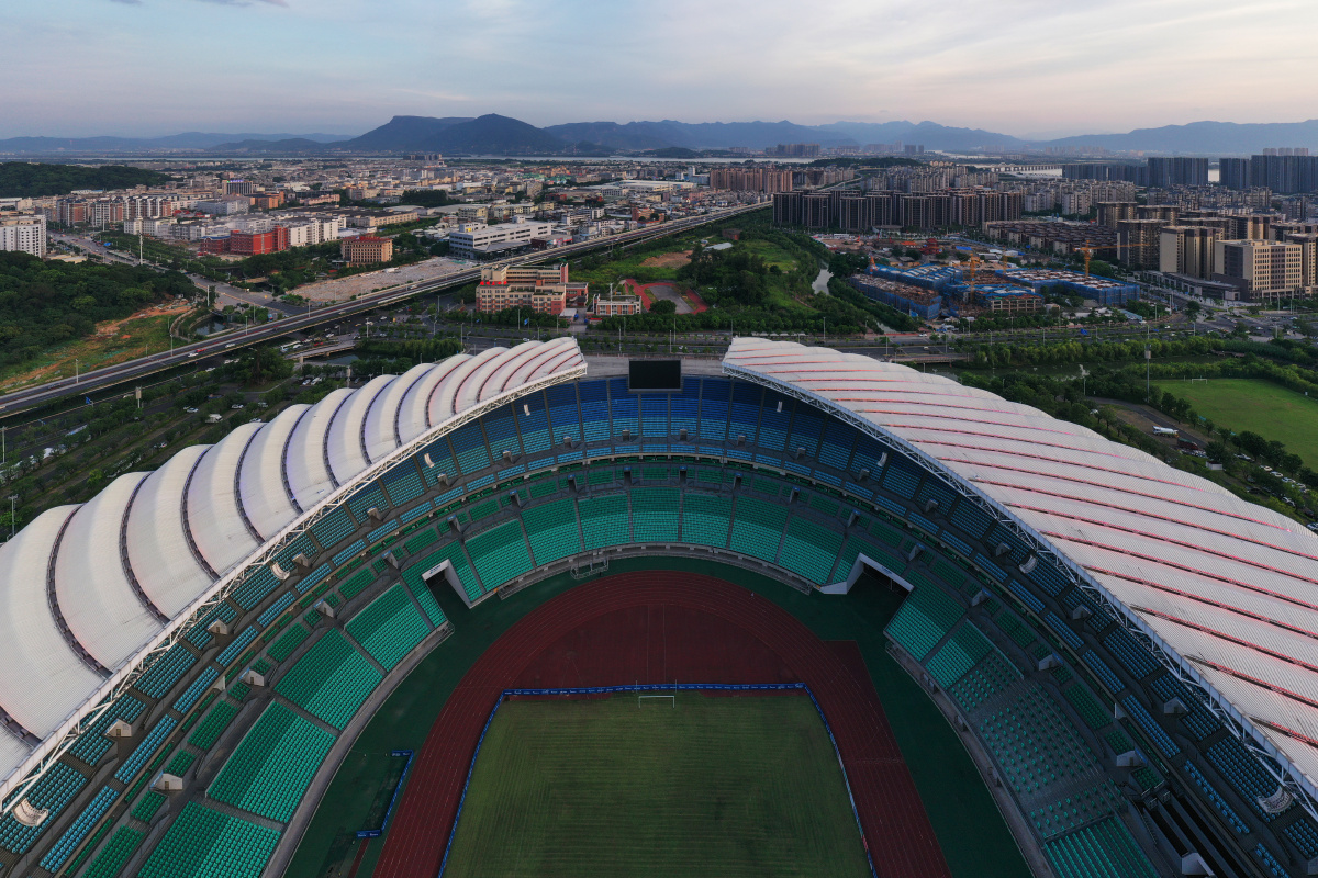 上帝视角看福州福州海峡奥体中心