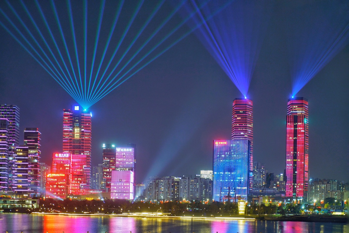 深圳人才公园无人机 灯光秀 - 沉默的夜 - 图虫