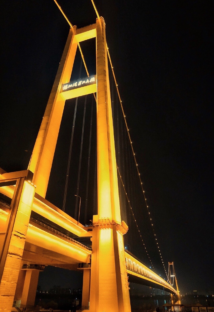 夜色中的杨泗港长江大桥