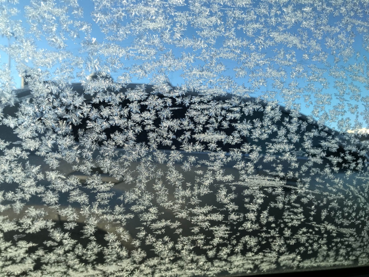 车窗上的冰花