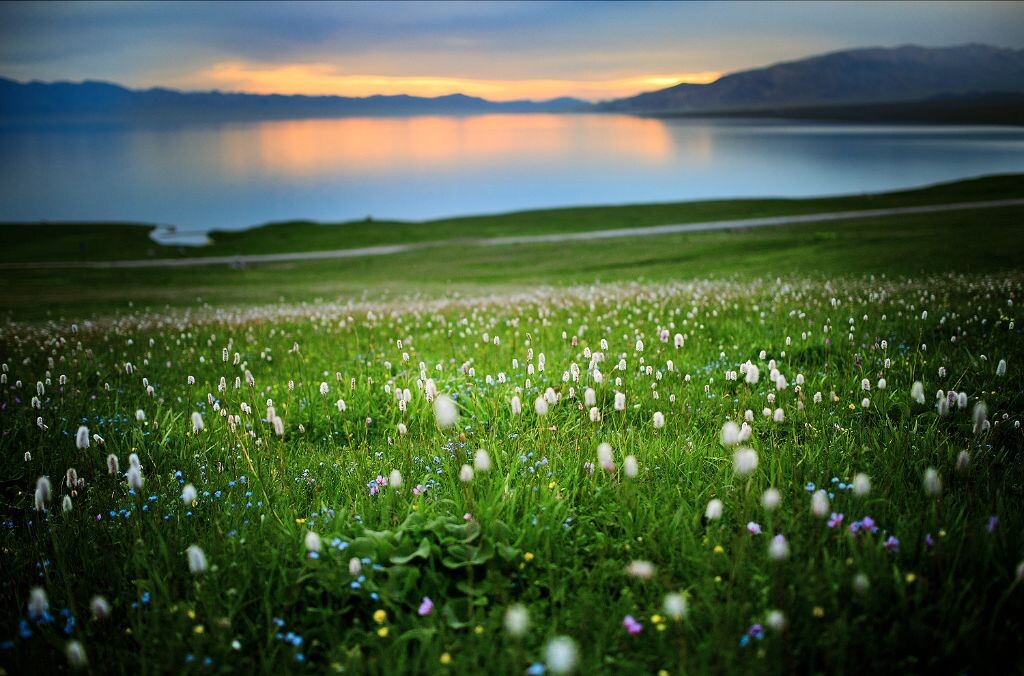 赛里木湖的晨曦<br />
新疆赛里木湖，古称净海。