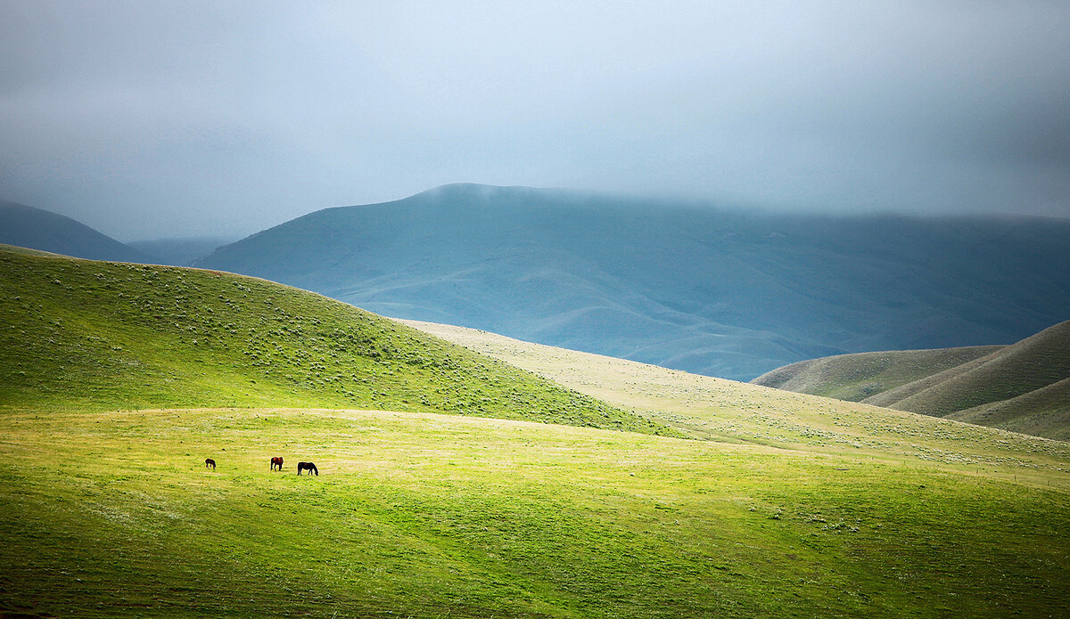 色彩新疆<br />
喀拉峻大草原，如梦的色彩