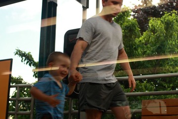 Hurry up, Dad!