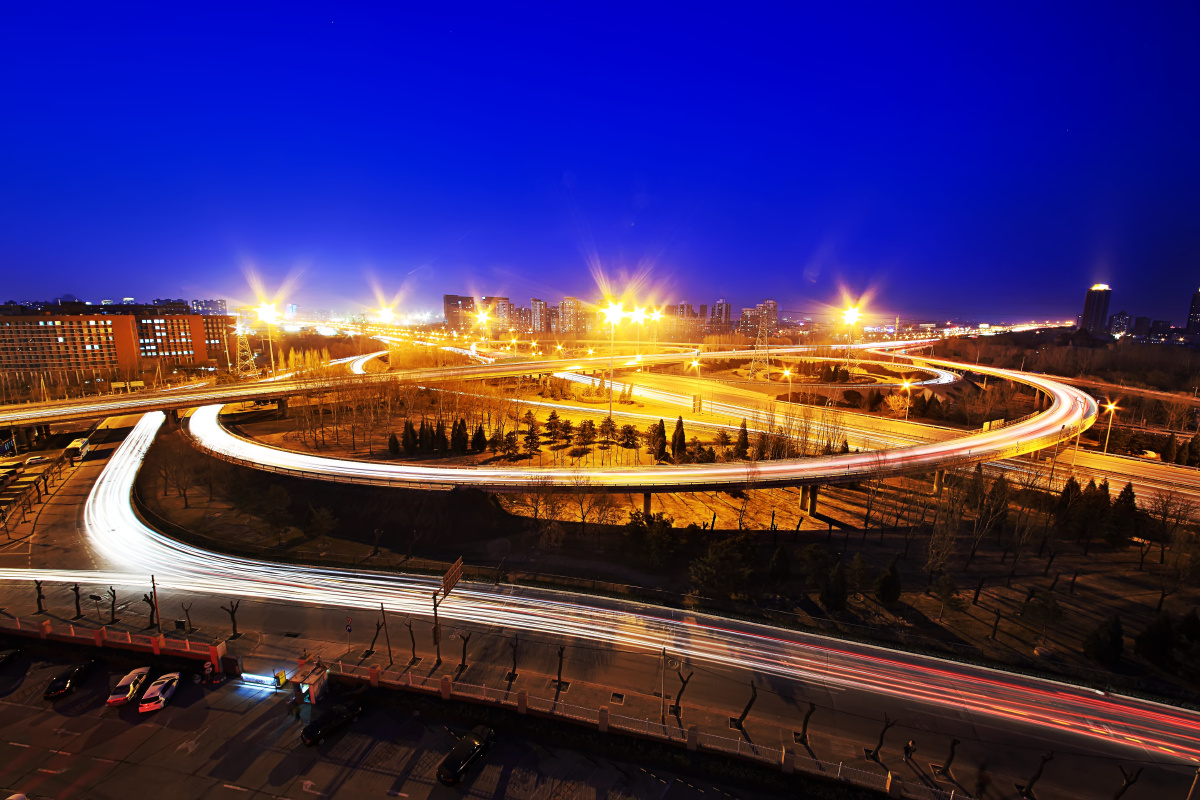 玉蜓桥三元桥夜景三元桥定慧桥