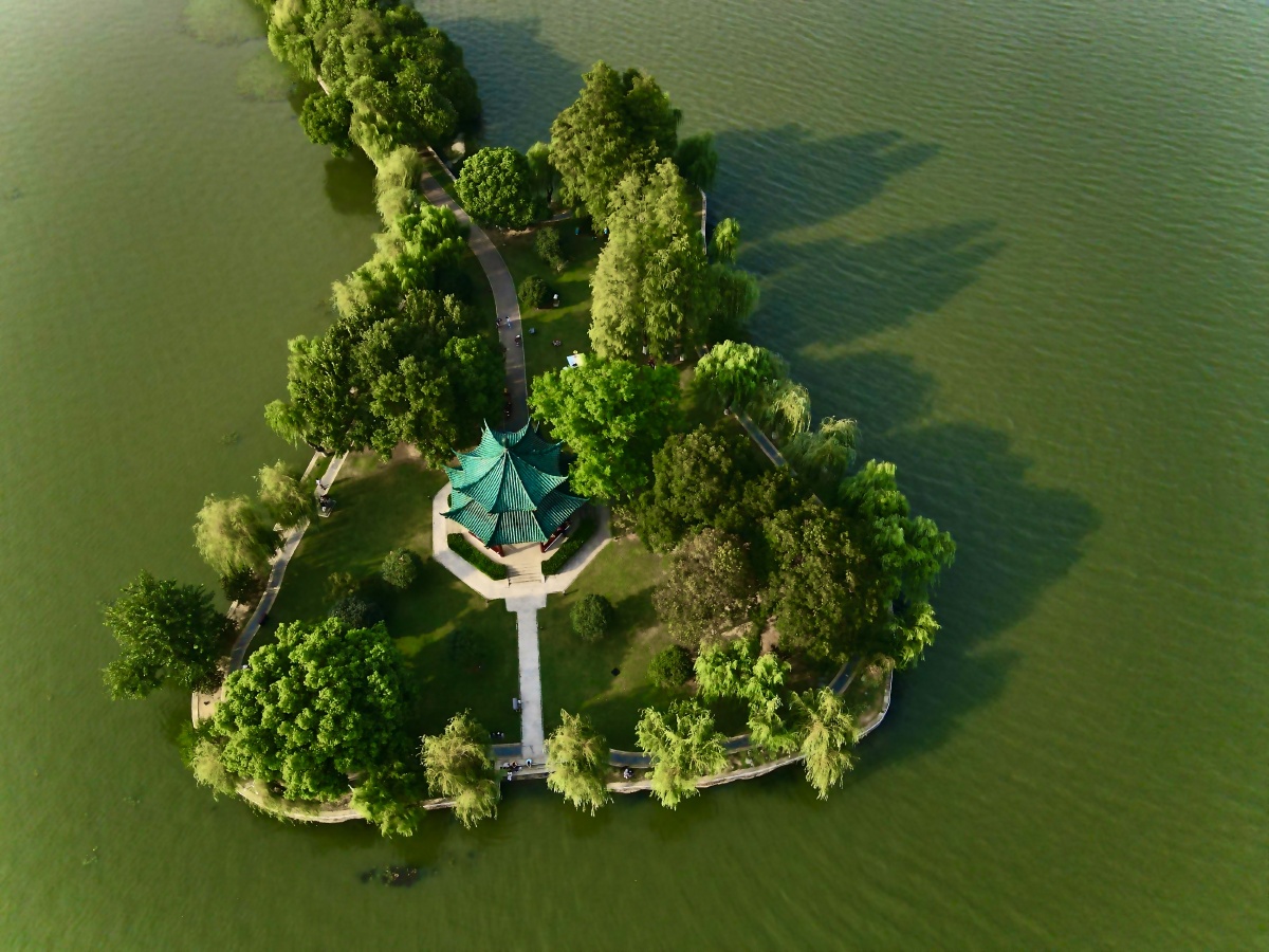 武汉东湖风景区航拍