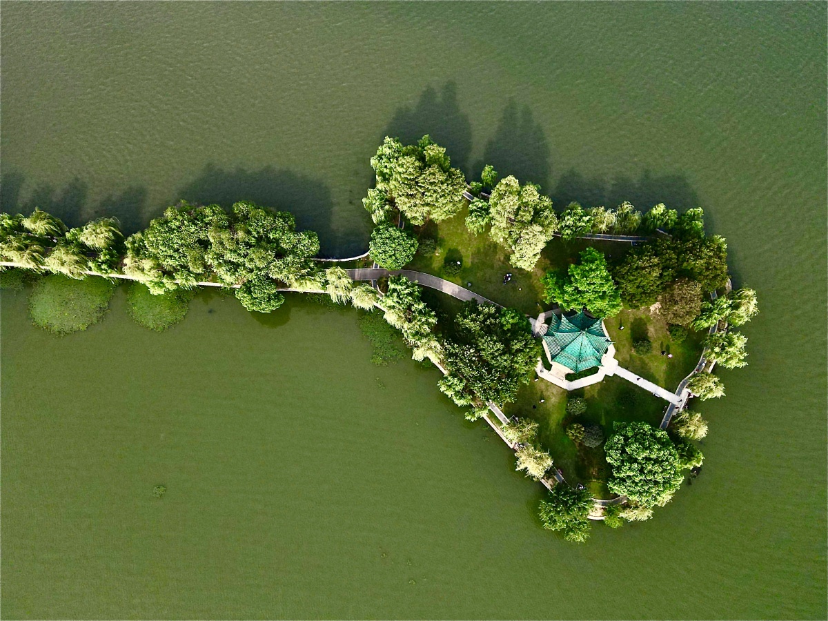 武汉东湖风景区航拍