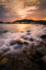 海边傍晚夕照