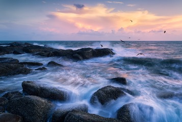 傍晚的海边