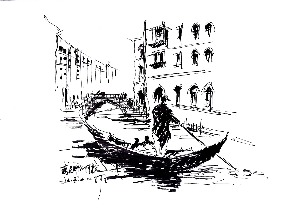 阿王速写建筑风景手绘