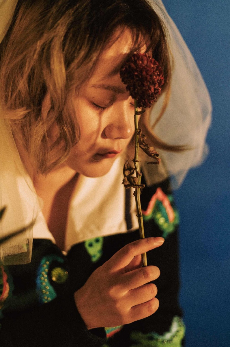 关于毛毛的复古红婚纱