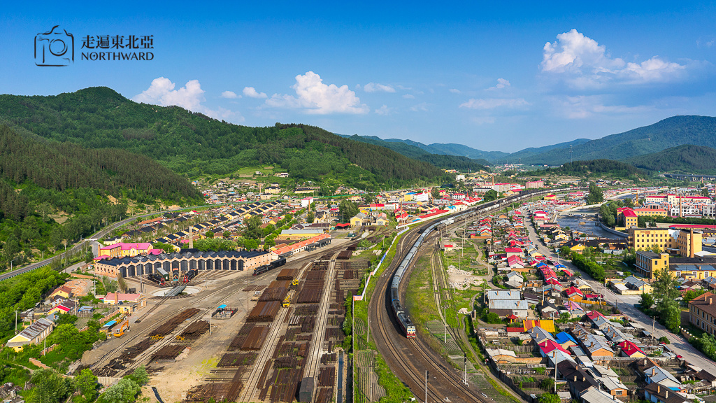 黑龙江鸟瞰横道河子