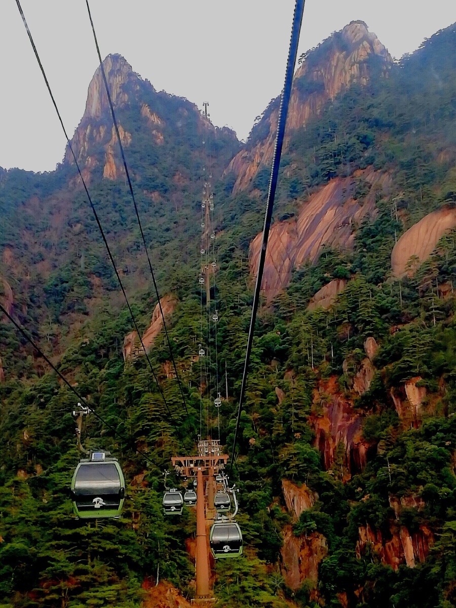 旅行 黄山 索道