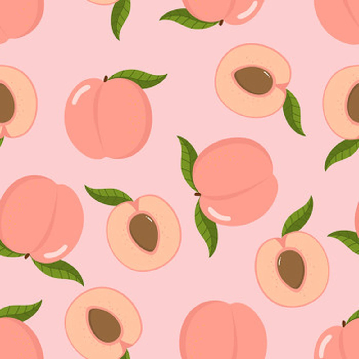粉红色水蜜桃无缝图案新鲜水果背景pinkpeachseamlesspatternfresh